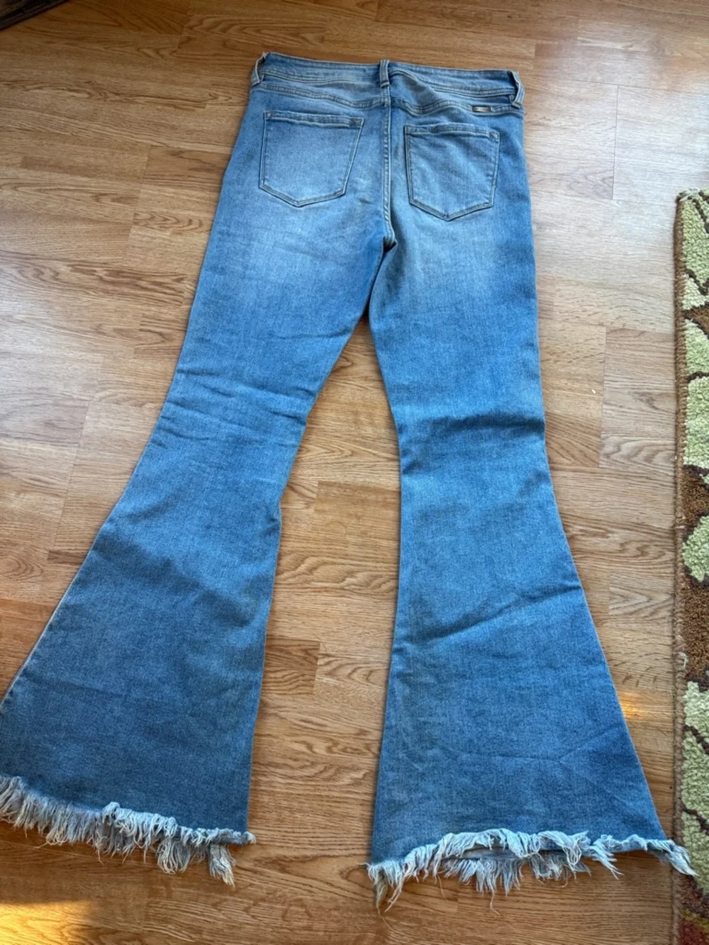 KanCan Medium Blue Flare Jeans with Frayed Hem size 29 - Picture 6 of 7